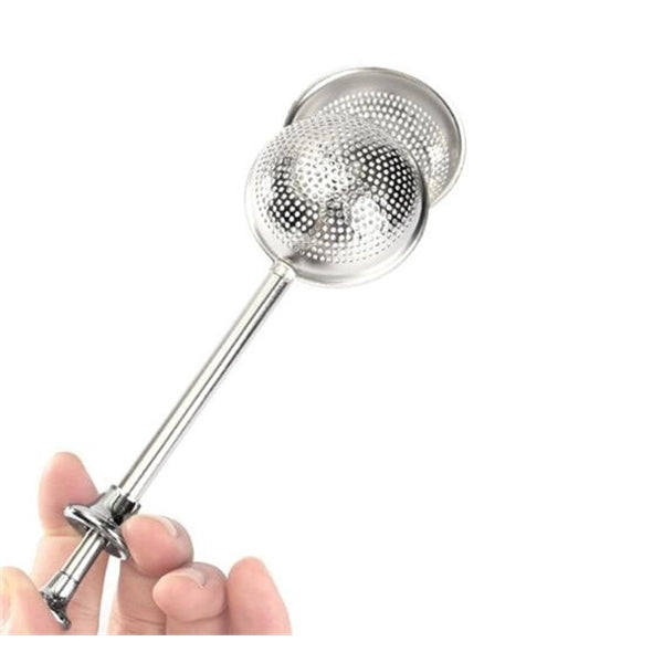 Stainless Steel Push Style Tea Ball Strainer