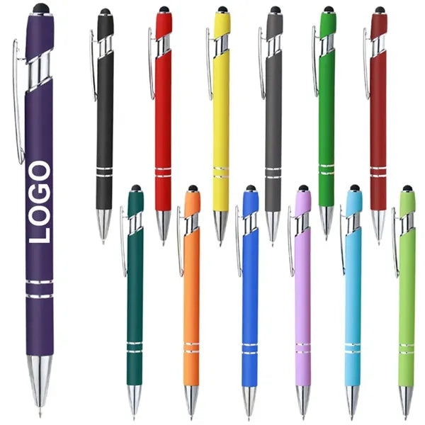Rubber coated Stylus Metal Ballpoint Pen