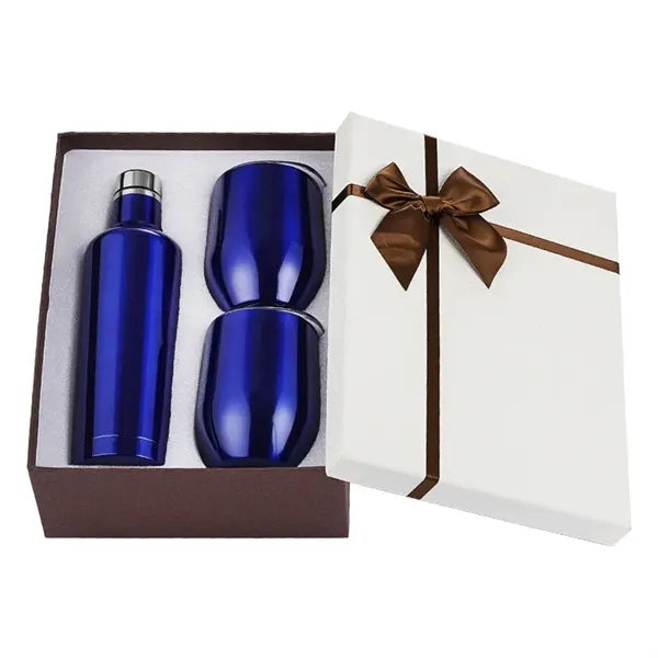 3Pcs Gift Box Wine Bottle And Tumblers