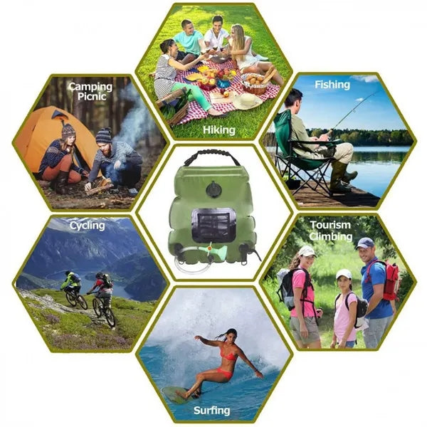 Multi-Layered Solar Shower Bag with Upgraded Showerhead