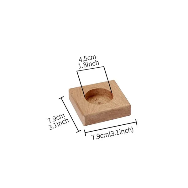 Mini Vintage Simple Natural Handheld Wood Candle Holder