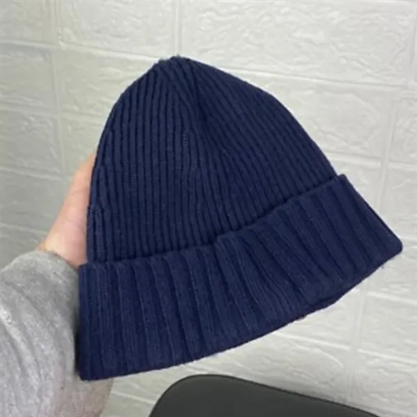 Warm Ribbed Knit Beanie Hat for Winter Comfort
