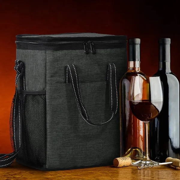 120L Insulated 6-Bottle Wine Cooler Bag with Dividers