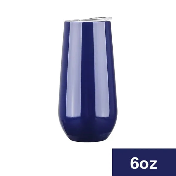 6 oz Stainless Steel Champagne Tumbler with Lid