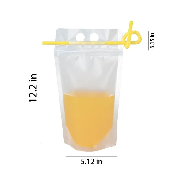 16oz Drink Pouch with Straw