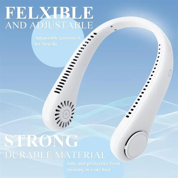 3-Speed Adjustment USB Rechargeable Bladeless Neck Fan