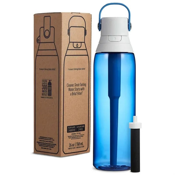 26oz Portable Plastic Filter Water Bottle w/ Straw