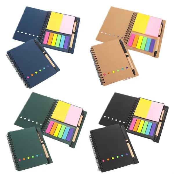 A6 Spiral Notebook with Pen And Sticky Notes