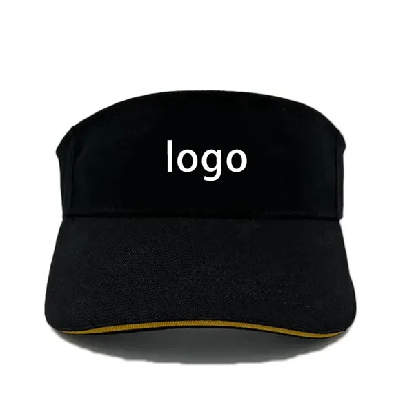 Pure cotton open-top embroidered logo print cap