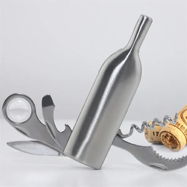 Wine Bottle Shaped Multi Tool Keychain