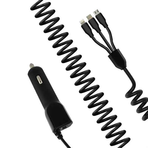 Car Charger 3-IN-1 Retractable Cable Fast Charging Adapter