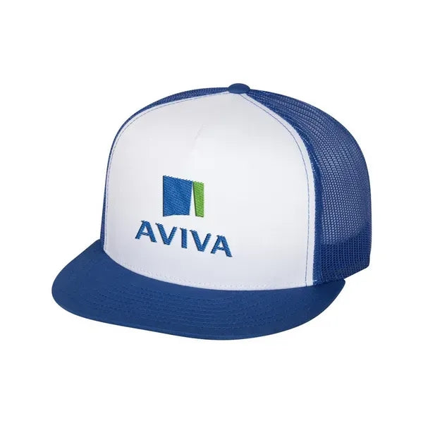 Yupoong 5-Panel Flat Bill Trucker Cap