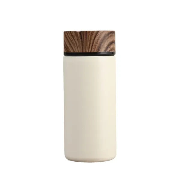 10Oz Vacumm Bottle With Wood Grain Lid