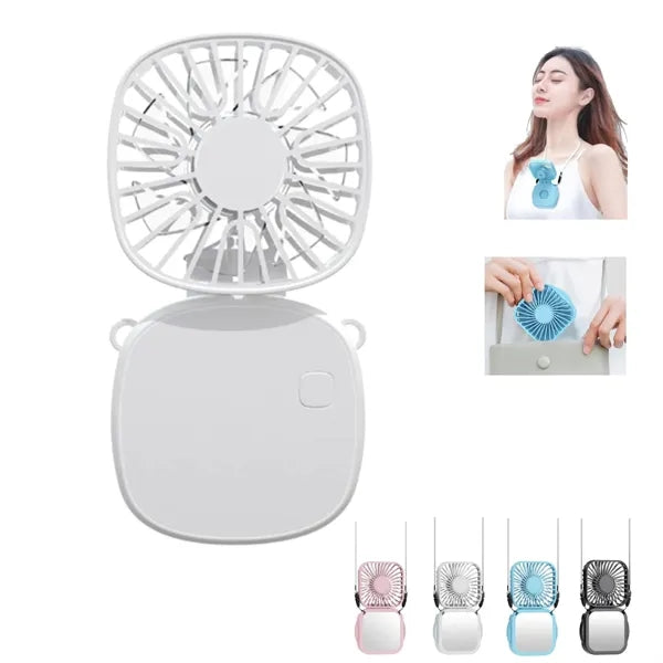 Folding mini Handheld Fan with Mirror