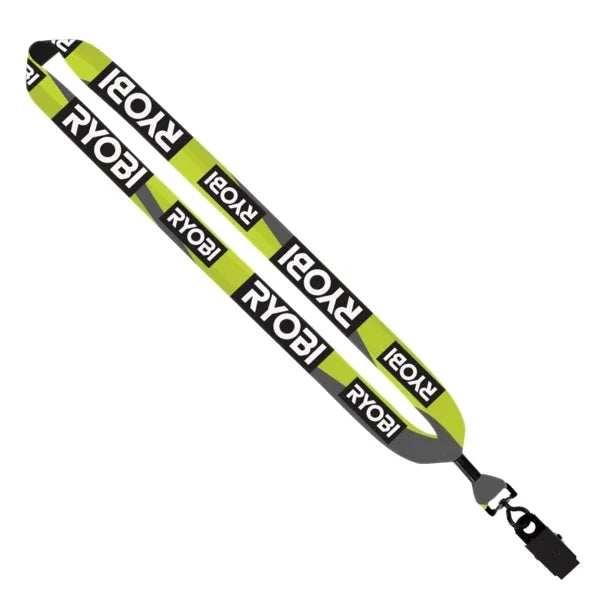 1" Dye Sublimated Lanyard with Metal Crimp & Metal Bulldog