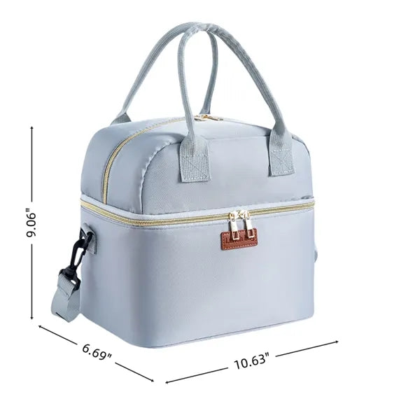 Women and men double-layer insulated lunch bag