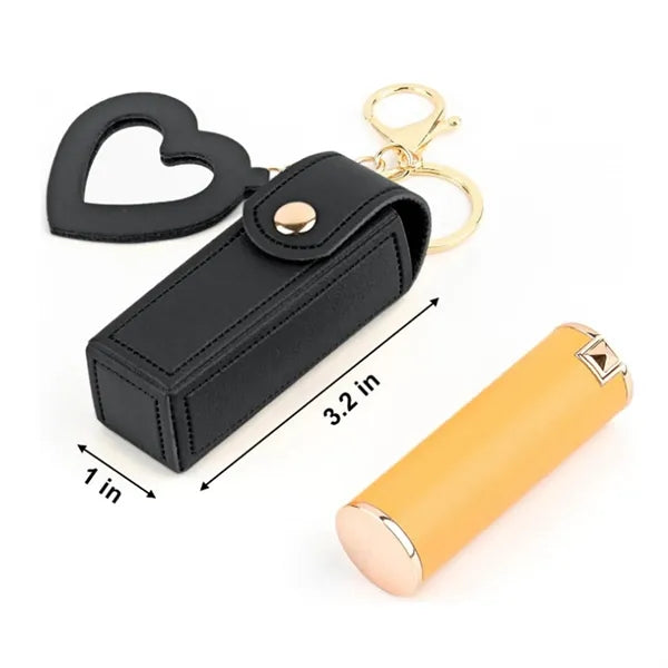 Chapstick Holder Key Chain with Mirror