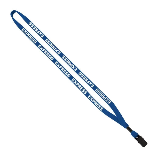 1/2" Cotton Lanyard with Metal Crimp & Bulldog Clip