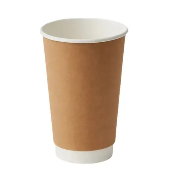 16 OZ Double Wall Disposable Kraft Paper Coffee Cup