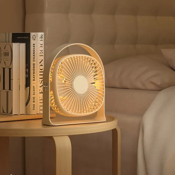Portable Desk Fan With Soft Night Light
