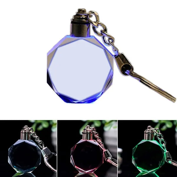 LED Crystal Glow Keychain