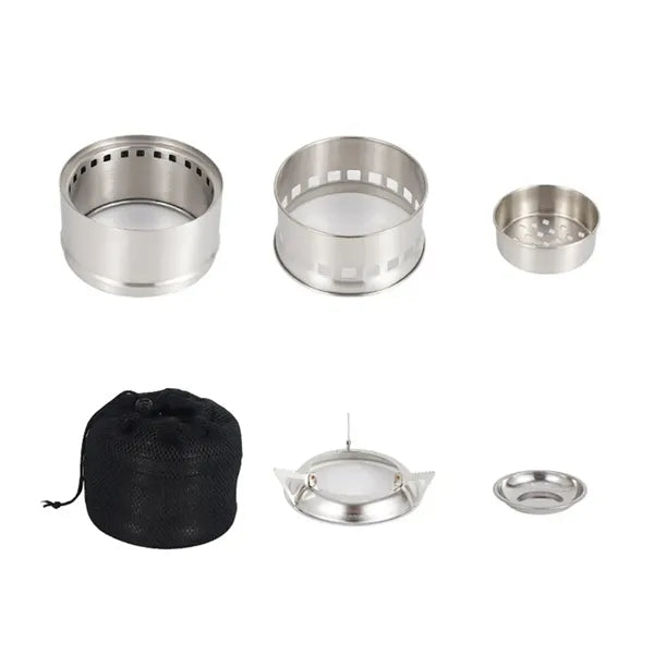 Mini Camp Stove Wood Burning Stainless Steel Portable for BB