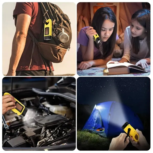 Outdoor Emergency Solar Hand Crank Flashlight