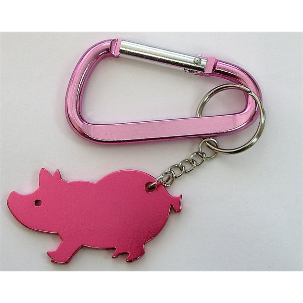 Jumbo Size Pig Shape Aluminum Bottle Opener with Carabiner