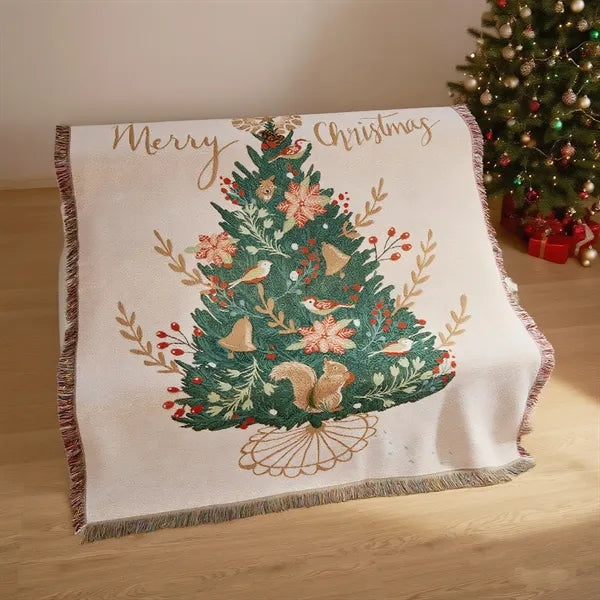 Printed fringed Tapestry Blanket