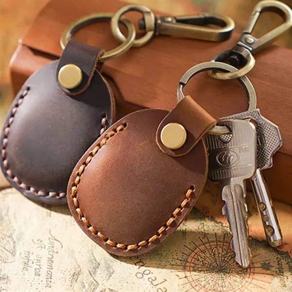 Leather Look Keychain with Carabiner Clip
