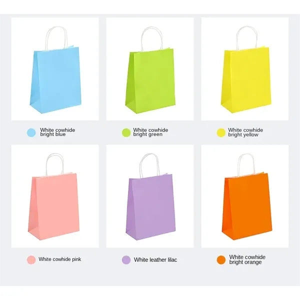 Reinforced Handle Customizable Eco-Friendly Kraft Paper Bags