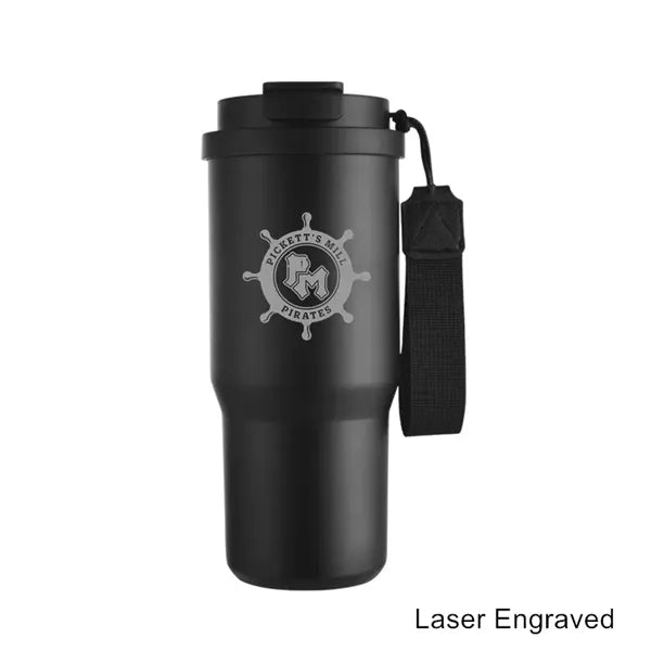 25 oz Leakproof Travel Tumbler with Carry Strap & Flip Lid