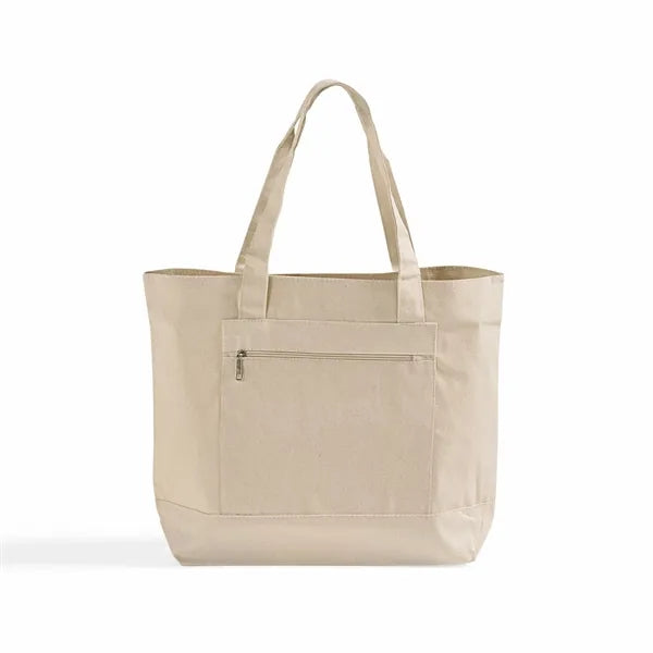 Zippered Canvas Utility Tote (Natural)