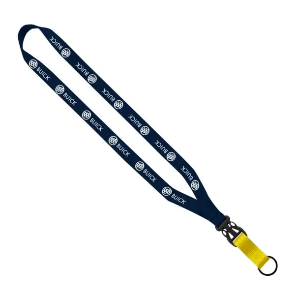 Multi-Color Polyester Lanyard with Slide Buckle Release & Sp