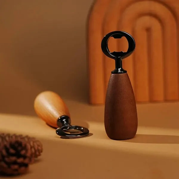 Bottle Opener Carabiner with Wood Handle