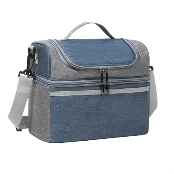 Crossbody Insulated Double Layer Lunch Bag For Office Work