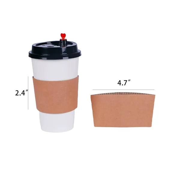 Full Color Logo Kraft Disposable Coffee Cup Sleeves