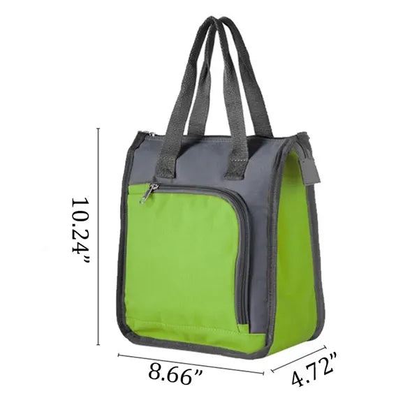 Large Capacity Durable Insulated Oxford Lunch Tote Bag W/ Zi