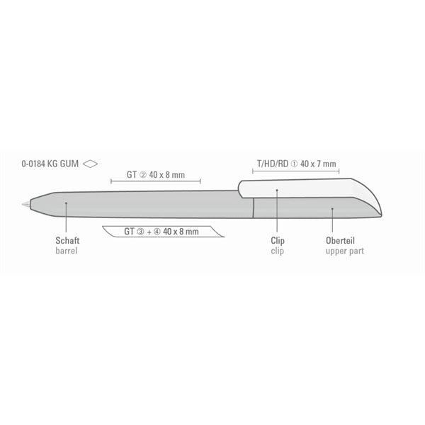 Vane GUM Twist-Action Pen