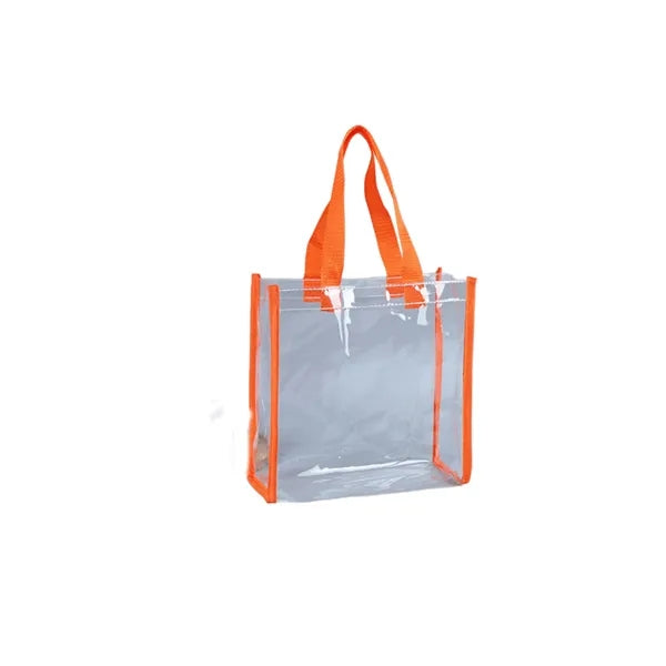 Clear PVC Tote Bag with Colored Handles for Events & Daily U