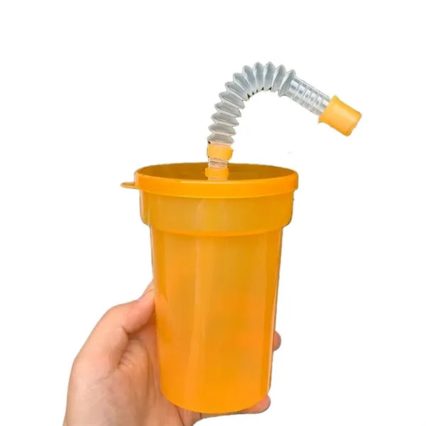 12oz Colored Plastic Straw Cup