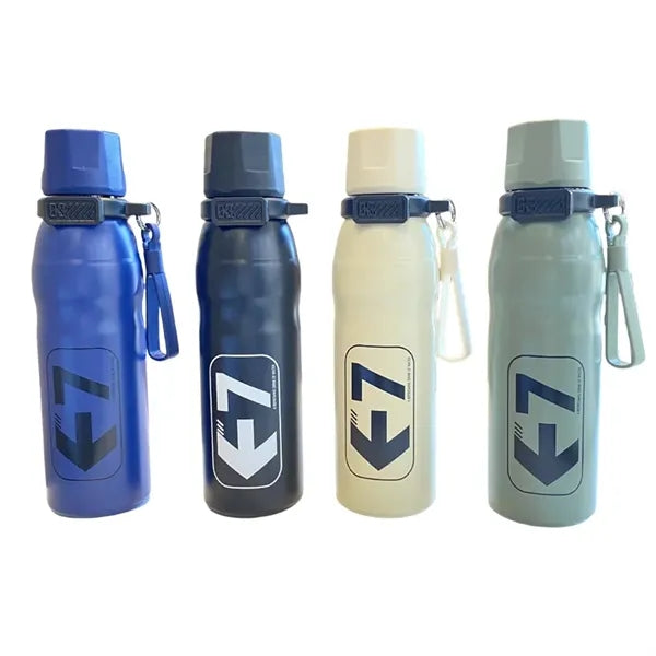 22 oz Dual-Drink Sports Bottle with Straw & Lid Handle