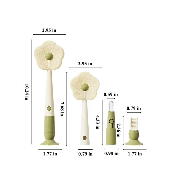 3-in-1 Multifunctional Flower Sponge Cup Brush