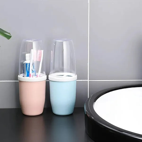 Portable PP Toothbrush Case Travel Storage Cup w/ Lid