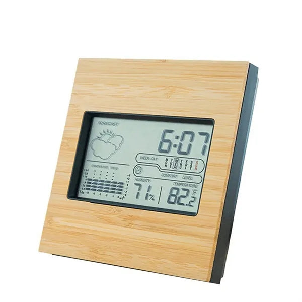 Wooden Weather Clock With Calendar