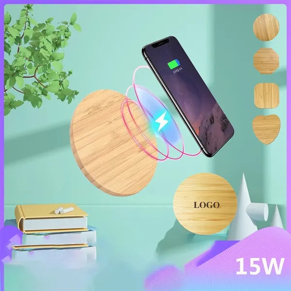 15W Bamboo Wooden Wireless Charger Pad