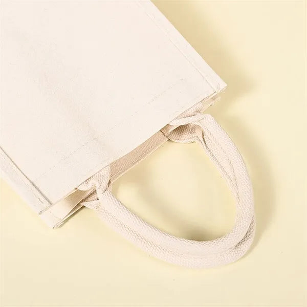 Burlap Film Covered Canvas Tote Bag
