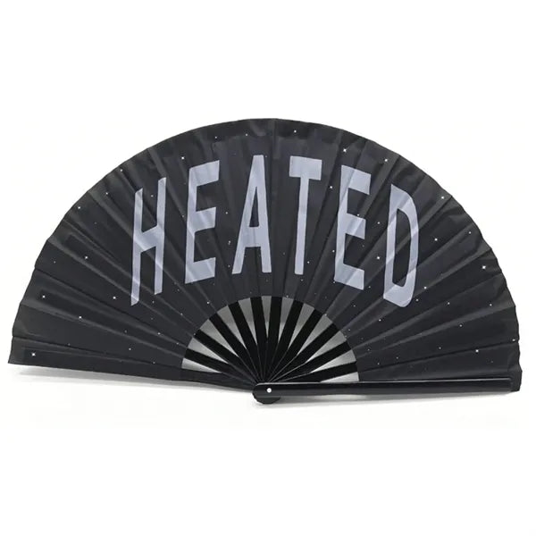 Large 13" Bamboo Frame Fabric Folding Kong Fu Clack Fan
