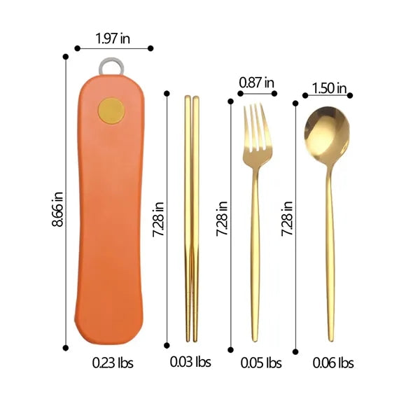 Portable Rotating Box Stainless Steel Cutlery Set