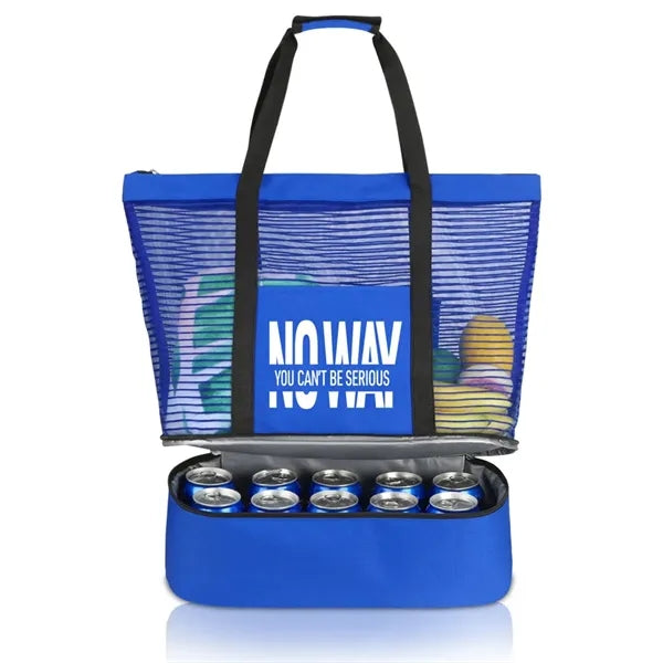 Lightweight Mesh Beach Cooler Tote Bag ( 19 " x 18 " x 6 " )